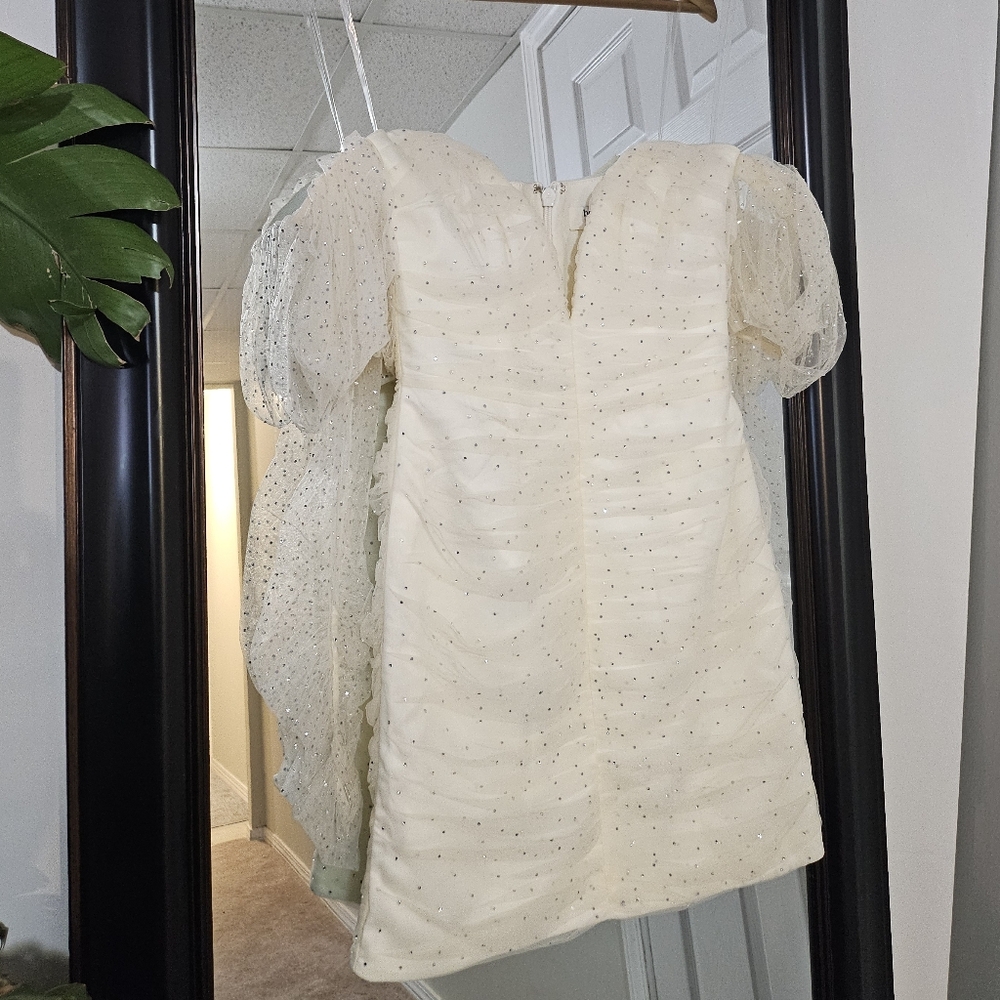 HOUSE OF CB 'Milana' Ivory Crystal and Tulle midi dress - Picture 6 of 10